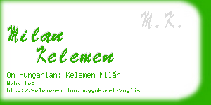 milan kelemen business card