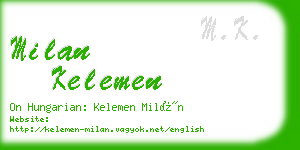 milan kelemen business card